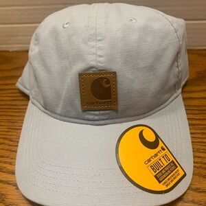 Carhartt sky blue Canvas Cap with Leather Logo Patch